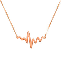 Load image into Gallery viewer, 14k Rose Gold EKG Heartbeat Wave Necklace
