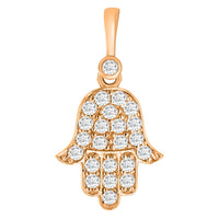 Load image into Gallery viewer, 14k Rose Gold Mini Hamsa Hand of Fatima Pendant
