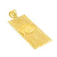 Load image into Gallery viewer, 14k Solid Gold 100 Dollar Bill Pendant

