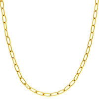 Load image into Gallery viewer, 14k Solid Gold 5mm Paperclip Chain Oval Necklace
