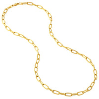 Load image into Gallery viewer, 14k Solid Gold 5mm Paperclip Chain Oval Necklace
