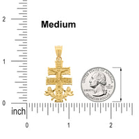 Load image into Gallery viewer, 14k Solid Gold Caravaca Cross Crucifix Pendant - Medium
