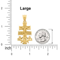 Load image into Gallery viewer, 14k Solid Gold Caravaca Cross Crucifix Pendant - Large
