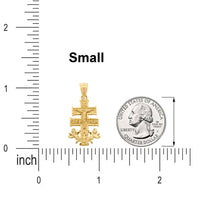 Load image into Gallery viewer, 14k Solid Gold Caravaca Cross Crucifix Pendant - Small
