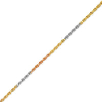 Load image into Gallery viewer, 14k Tri-Color Gold 3mm Rope Chain Necklace
