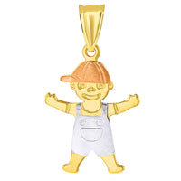 Load image into Gallery viewer, 14k Tri Color Gold Little Boy Child Pendant
