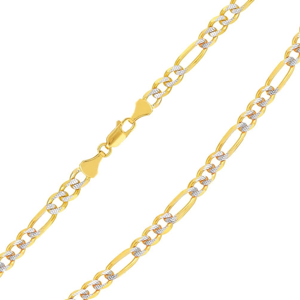 14k Two-Tone Gold Figaro Link Chain Necklace