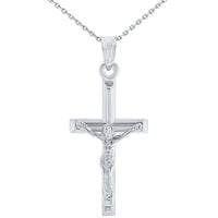 Load image into Gallery viewer, 14K White Gold Cross Crucifix Pendant Necklace
