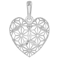 Load image into Gallery viewer, 14k White Gold Filigree Heart Pendant Necklace
