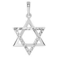 Load image into Gallery viewer, 14k White Gold Hebrew Star of David Pendant
