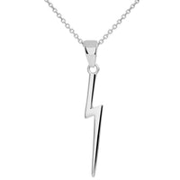 Load image into Gallery viewer, 14k White Gold Lightning Bolt Pendant Necklace
