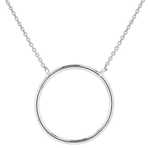 14k White Gold Simple Circle of Life Necklace