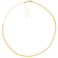 Load image into Gallery viewer, 14k Yellow Gold 2mm Cuban Curb Chain Adjustable
