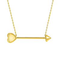 Load image into Gallery viewer, 14k Yellow Gold 3D Heart-Shaped Arrow Necklace
