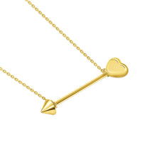 Load image into Gallery viewer, 14k Yellow Gold 3D Heart-Shaped Arrow Necklace

