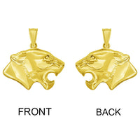 Load image into Gallery viewer, 14k Yellow Gold 3D Jaguar Head Animal Pendant
