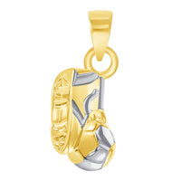 Load image into Gallery viewer, 14K Yellow Gold 3D Soccer Shoe &amp; Ball Pendant
