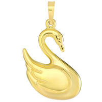 Load image into Gallery viewer, 14k Yellow Gold 3D Swan Animal Pendant Necklace
