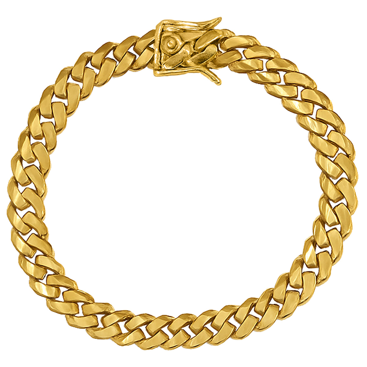 14k Yellow Gold 8mm Miami Cuban Chain Bracelet