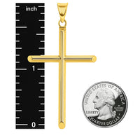 Load image into Gallery viewer, 14K Yellow Gold Classic Tube Cross Pendant
