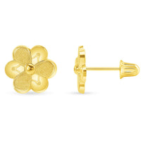 Load image into Gallery viewer, 14k Yellow Gold Daisy Flower Stud Earrings
