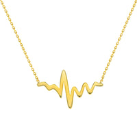 Load image into Gallery viewer, 14k Yellow Gold EKG Heartbeat Wave Necklace
