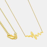 Load image into Gallery viewer, 14k Yellow Gold EKG Heartbeat Wave Necklace
