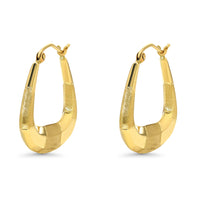 Load image into Gallery viewer, 14k Yellow Gold Flat Handbag Shape Hoop Earrings with Hinged Back
