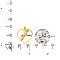 Load image into Gallery viewer, 14k Yellow Gold Flying Dove In Heart Pendant
