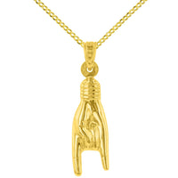 Load image into Gallery viewer, 14K Yellow Gold Good Luck Sign Pendant Necklace

