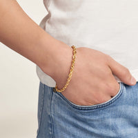 Load image into Gallery viewer, 14k Yellow Gold Hollow 7mm Rope Chain Bracelet
