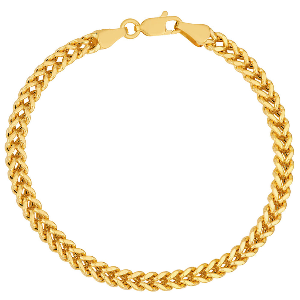 14k Yellow Gold Hollow Franco Chain Bracelet