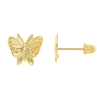 Load image into Gallery viewer, 14k Yellow Gold Mini Butterfly Stud Earrings
