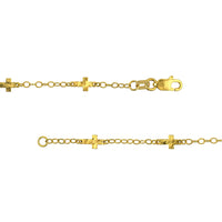 Load image into Gallery viewer, 14k Yellow Gold Mini Cross Station Bracelet
