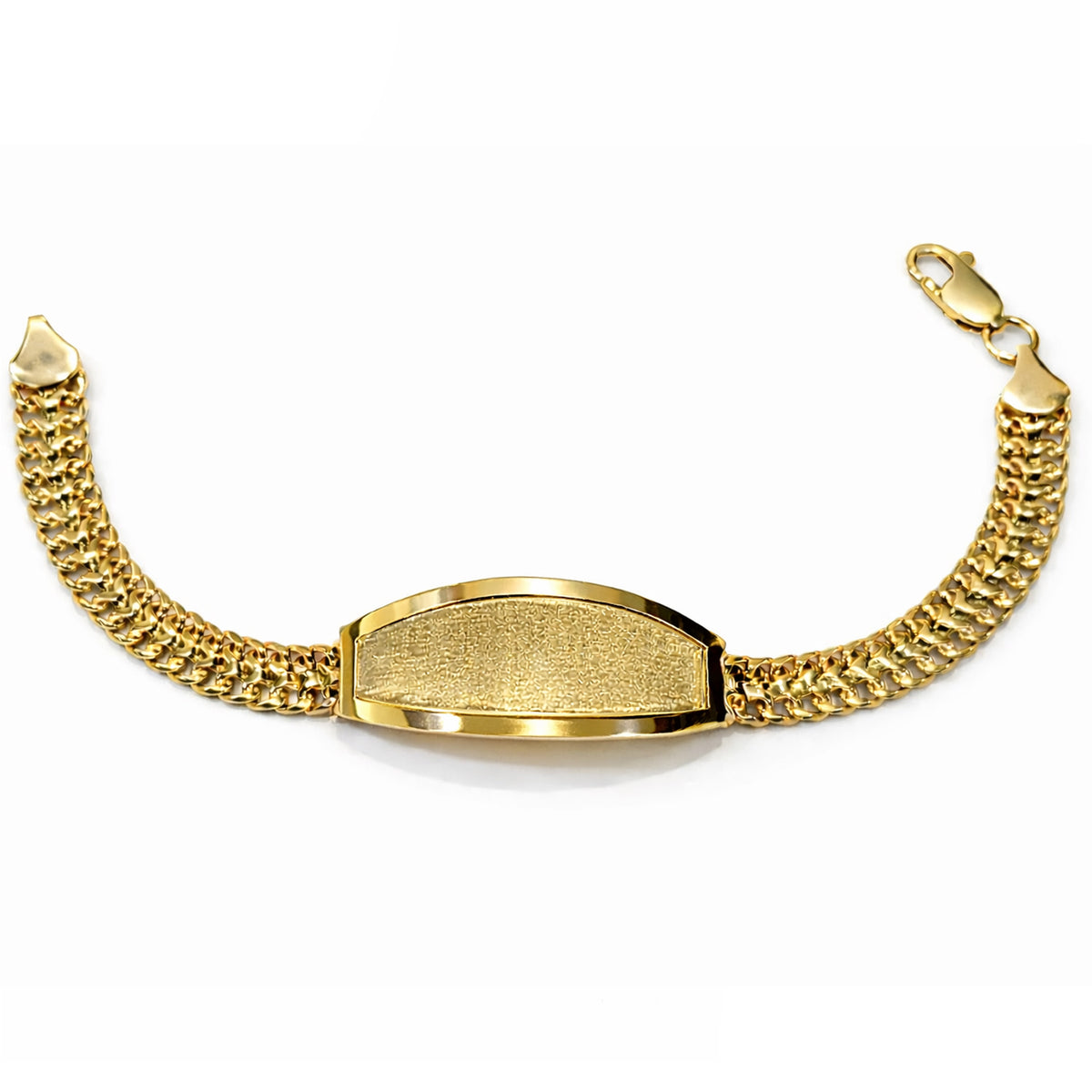 14k Yellow Gold Petatillo Link ID Bracelet | Jewelry America