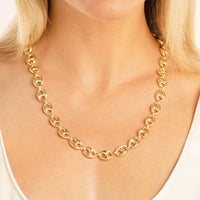 Load image into Gallery viewer, 14K Yellow Gold Puffed Mariner Chain Necklace
