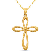 Load image into Gallery viewer, 14k Yellow Gold Religious Cross Pendant Necklace
