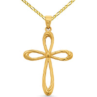 Load image into Gallery viewer, 14k Yellow Gold Religious Cross Pendant Necklace
