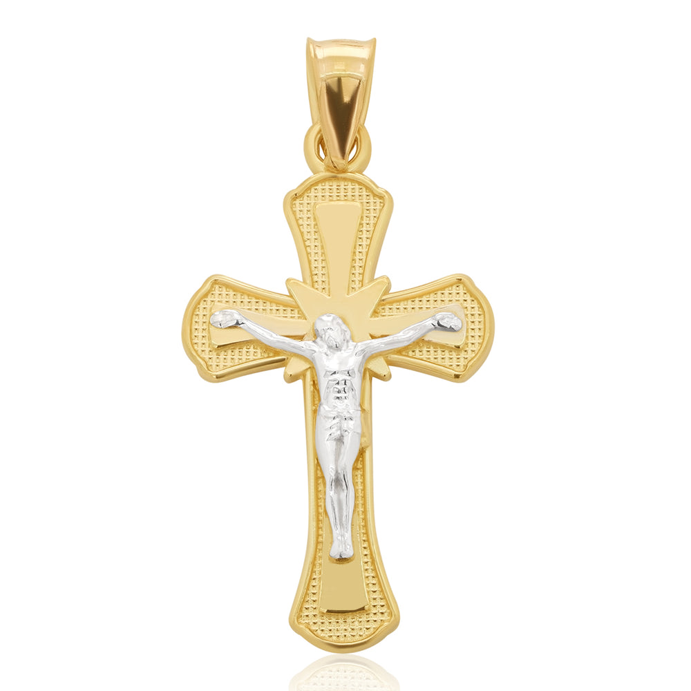 14k Yellow Gold Roman Catholic Cross Pendant