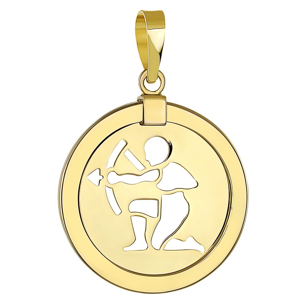 14K Yellow Gold Sagittarius Zodiac Sign Pendant