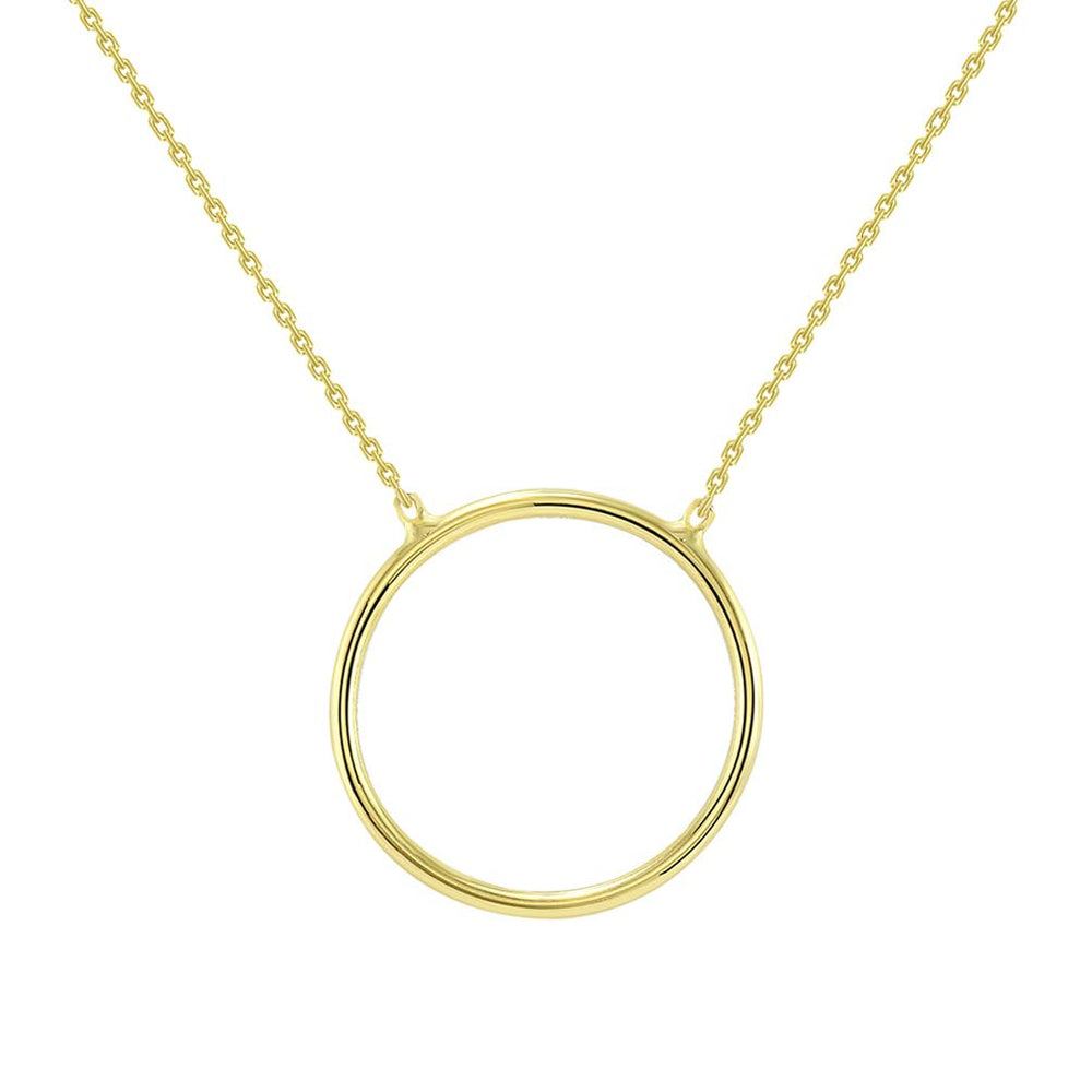 14k Yellow Gold Simple Circle of Life Necklace