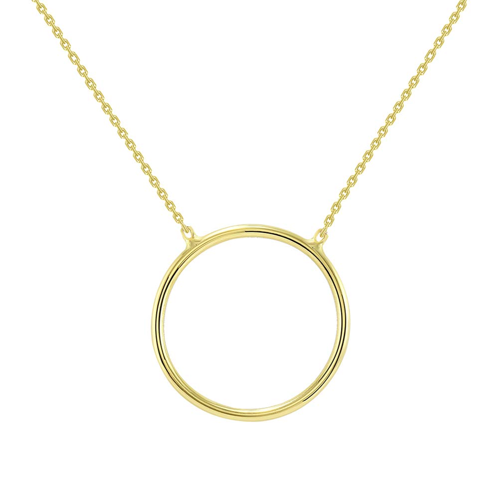 14k Yellow Gold Simple Circle of Life Necklace