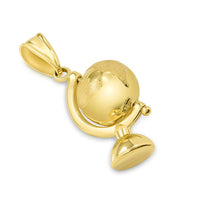 Load image into Gallery viewer, 14k Yellow Gold Spinning Globe Pendant Necklace
