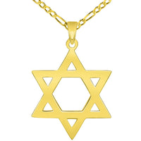 Load image into Gallery viewer, 14k Yellow Gold Star Of David Pendant Necklaces
