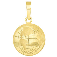 Load image into Gallery viewer, 14k Yellow Gold World Map Pendant Necklace

