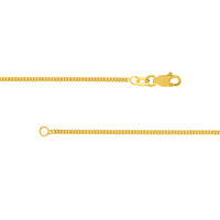 Load image into Gallery viewer, Solid 14K Yellow Gold or White Gold 1mm Curb Chain Necklace with Lobster Lock
