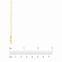 Load image into Gallery viewer, 14K Yellow Gold, White Gold or Rose Gold 1.95mm Paperclip Chain Necklace with Lobster Lock - Diamond-Cut
