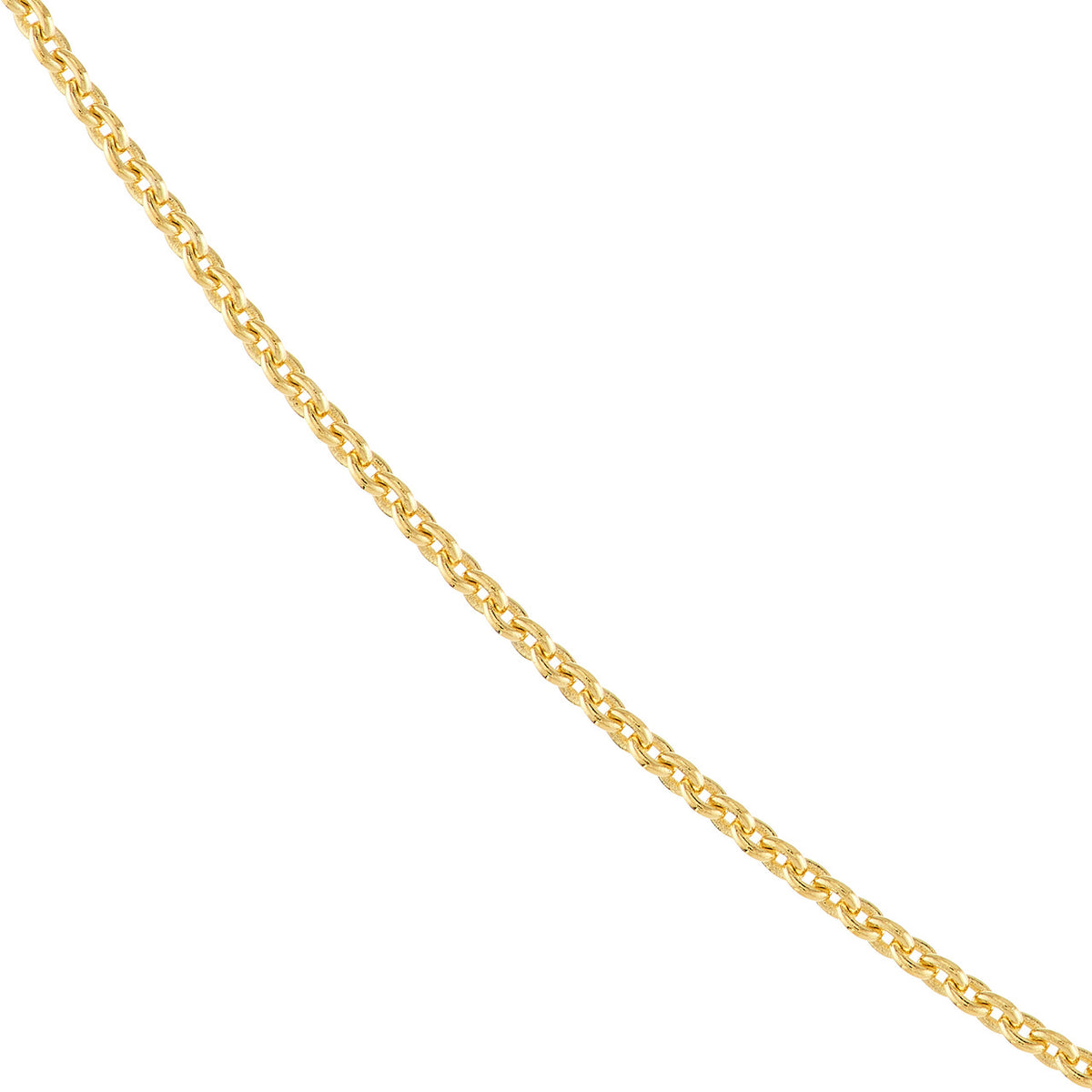 14K Yellow Gold, White Gold or Rose Gold 0.7mm Adjustable Cable Chain Necklace with Spring Ring