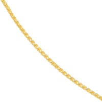 Load image into Gallery viewer, 14K Yellow Gold or White Gold 0.85mm Wheat Chain Necklace with Lobster Lock

