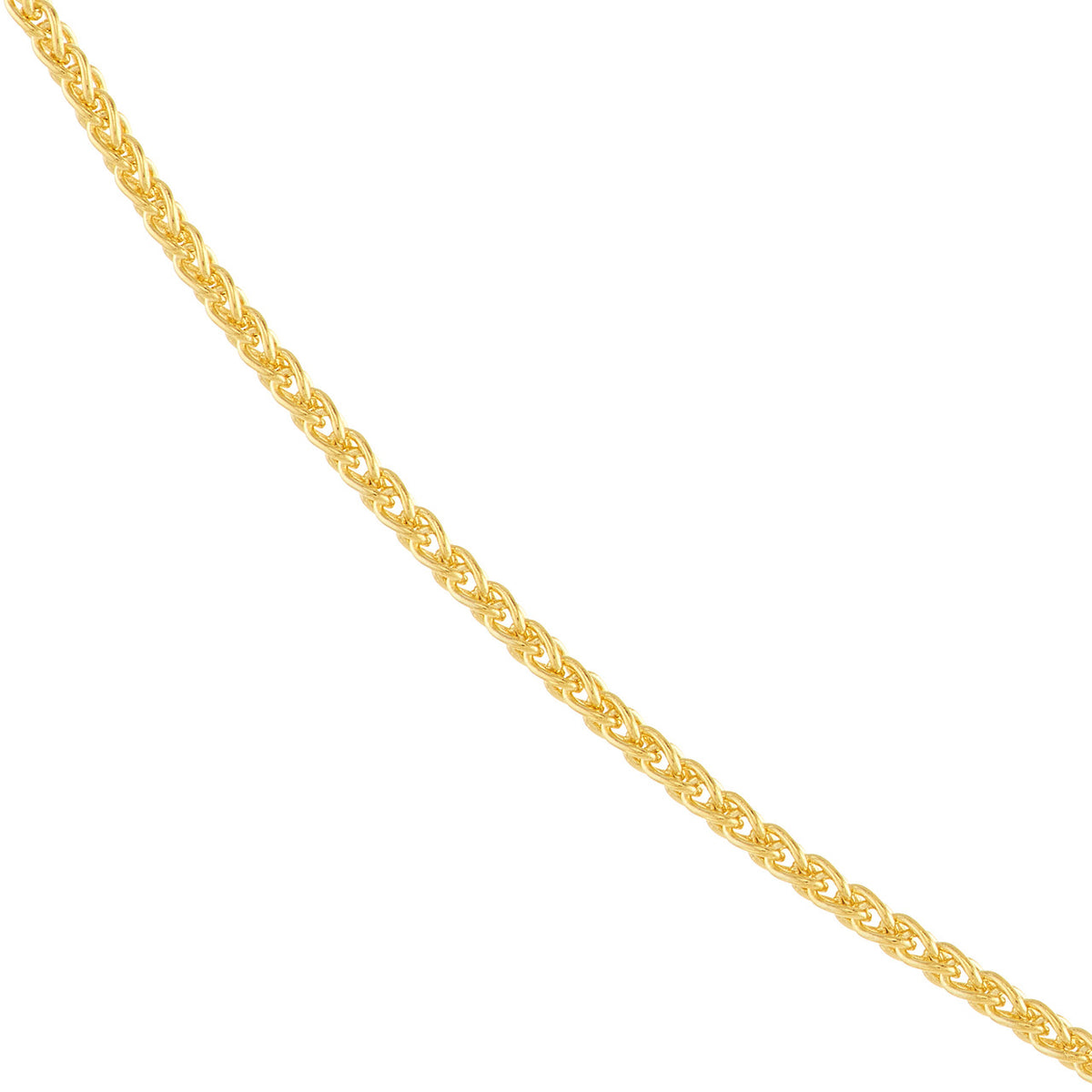 14K Yellow Gold or White Gold 0.85mm Wheat Chain Necklace with Lobster Lock